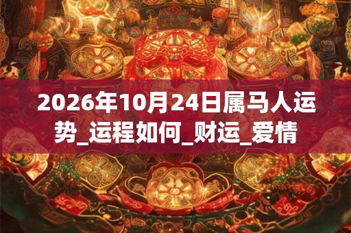 2026年10月24日属马人运势_运程如何_财运_爱情 2026年10月24日属马人运势_运程如何_财运_爱情