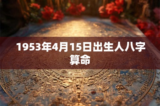 1953年4月15日出生人八字算命