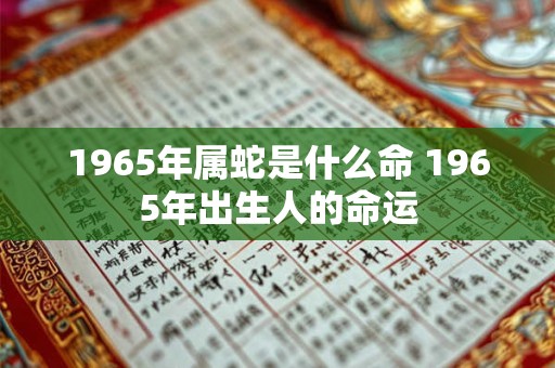 1965年属蛇是什么命 1965年出生人的命运 1965年属蛇是什么命 1965年出生人的命运