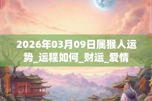 2026年03月09日属猴人运势_运程如何_财运_爱情