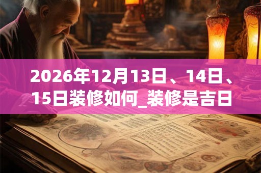 2026年12月13日、14日、15日装修如何_装修是吉日吗 2026年12月13日、14日、15日装修如何_装修是吉日吗