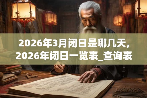 2026年3月闭日是哪几天,2026年闭日一览表_查询表 2026年3月闭日是哪几天,2026年闭日一览表_查询表