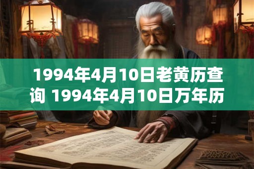 1994年4月10日老黄历查询 1994年4月10日万年历黄道吉日