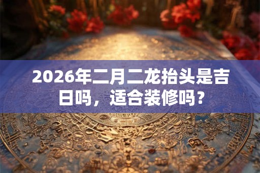 2026年二月二龙抬头是吉日吗，适合装修吗？