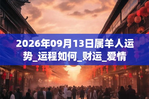 2026年09月13日属羊人运势_运程如何_财运_爱情 2026年09月13日属羊人运势_运程如何_财运_爱情