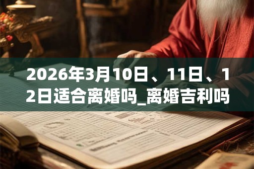 2026年3月10日、11日、12日适合离婚吗_离婚吉利吗 2026年3月10日、11日、12日适合离婚吗_离婚吉利吗