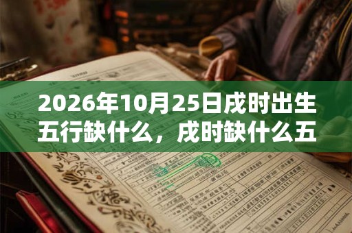 2026年10月25日戌时出生五行缺什么，戌时缺什么五行