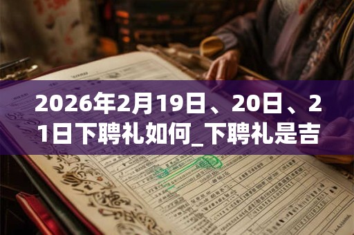 2026年2月19日、20日、21日下聘礼如何_下聘礼是吉日吗 2026年2月19日、20日、21日下聘礼如何_下聘礼是吉日吗