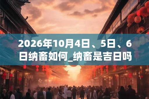 2026年10月4日、5日、6日纳畜如何_纳畜是吉日吗