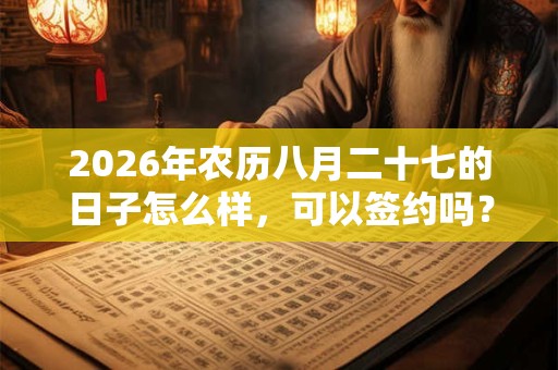 2026年农历八月二十七的日子怎么样,可以签约吗? 2026年农历八月二十七的日子怎么样,可以签约吗?