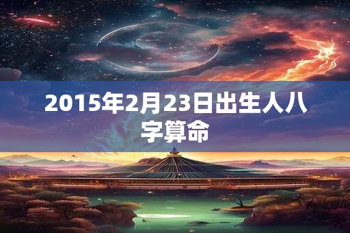 2015年2月23日出生人八字算命 2015年2月23日出生人八字算命