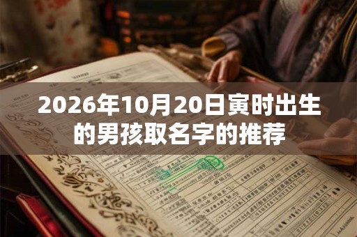 2026年10月20日寅时出生的男孩取名字的推荐 2026年10月20日寅时出生的男孩取名字的推荐