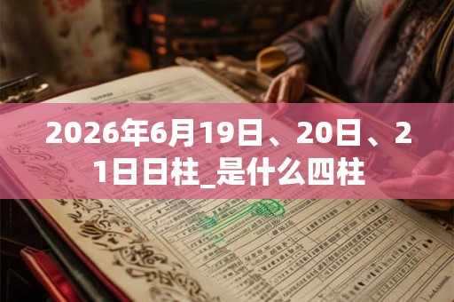 2026年6月19日、20日、21日日柱_是什么四柱