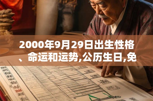 2000年9月29日出生性格、命运和运势,公历生日,免费算命 2000年9月29日出生性格、命运和运势,公历生日,免费算命