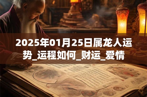 2025年01月25日属龙人运势_运程如何_财运_爱情 2025年01月25日属龙人运势_运程如何_财运_爱情