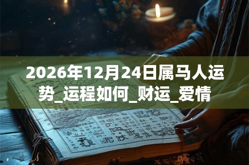2026年12月24日属马人运势_运程如何_财运_爱情 2026年12月24日属马人运势_运程如何_财运_爱情