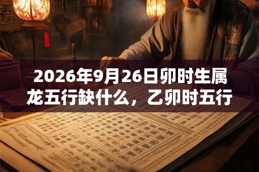 2026年9月26日卯时生属龙五行缺什么,乙卯时五行缺什么 2026年9月26日卯时生属龙五行缺什么,乙卯时五行缺什么