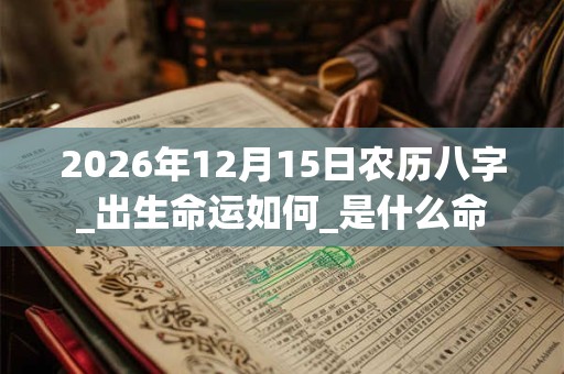 2026年12月15日农历八字_出生命运如何_是什么命 2026年12月15日农历八字_出生命运如何_是什么命