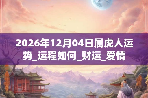 2026年12月04日属虎人运势_运程如何_财运_爱情