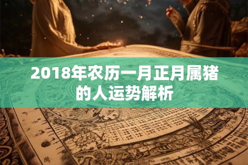 2018年农历一月正月属猪的人运势解析 2018年农历一月正月属猪的人运势解析
