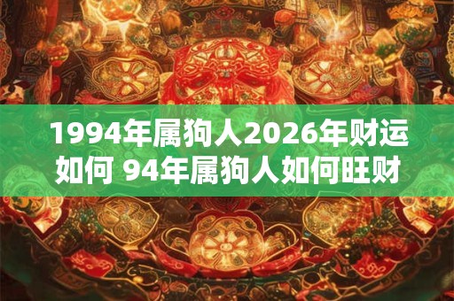 1994年属狗人2026年财运如何 94年属狗人如何旺财 1994年属狗人2026年财运如何 94年属狗人如何旺财
