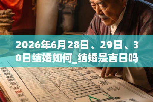 2026年6月28日、29日、30日结婚如何_结婚是吉日吗