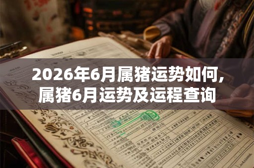 2026年6月属猪运势如何,属猪6月运势及运程查询 2026年6月属猪运势如何,属猪6月运势及运程查询