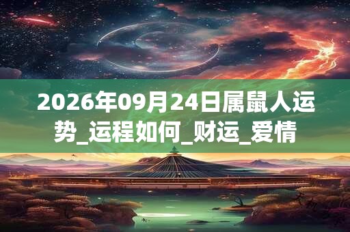 2026年09月24日属鼠人运势_运程如何_财运_爱情 2026年09月24日属鼠人运势_运程如何_财运_爱情