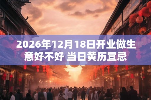 2026年12月18日开业做生意好不好 当日黄历宜忌 2026年12月18日开业做生意好不好 当日黄历宜忌