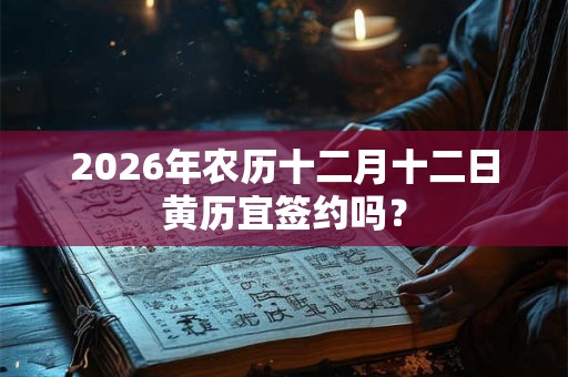 2026年农历十二月十二日黄历宜签约吗? 2026年农历十二月十二日黄历宜签约吗?