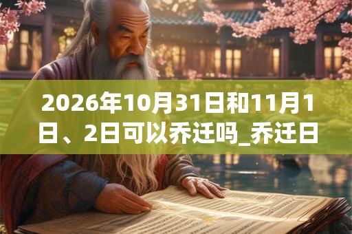 2026年10月31日和11月1日、2日可以乔迁吗_乔迁日子好吗 2026年10月31日和11月1日、2日可以乔迁吗_乔迁日子好吗