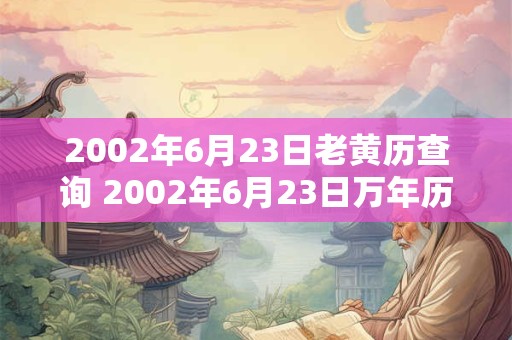2002年6月23日老黄历查询 2002年6月23日万年历黄道吉日