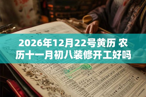 2026年12月22号黄历 农历十一月初八装修开工好吗 日子怎么样 2026年12月22号黄历 农历十一月初八装修开工好吗 日子怎么样
