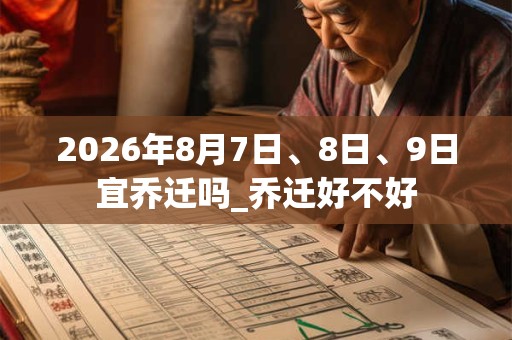 2026年8月7日、8日、9日宜乔迁吗_乔迁好不好 2026年8月7日、8日、9日宜乔迁吗_乔迁好不好