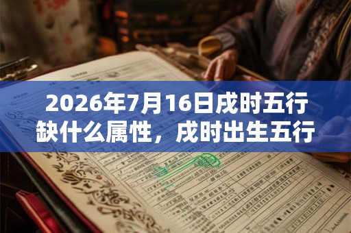 2026年7月16日戌时五行缺什么属性,戌时出生五行缺什么 2026年7月16日戌时五行缺什么属性,戌时出生五行缺什么