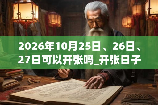2026年10月25日、26日、27日可以开张吗_开张日子好吗