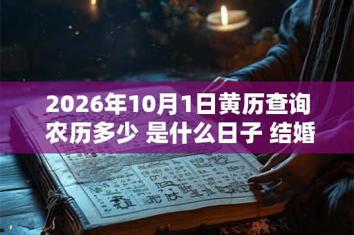 2026年10月1日黄历查询 农历多少 是什么日子 结婚吉时 2026年10月1日黄历查询 农历多少 是什么日子 结婚吉时