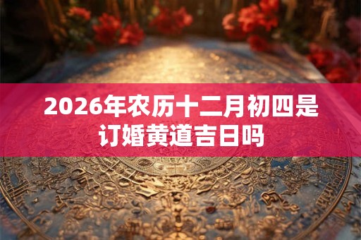 2026年农历十二月初四是订婚黄道吉日吗
