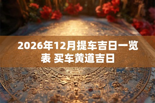 2026年12月提车吉日一览表 买车黄道吉日