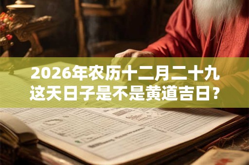 2026年农历十二月二十九这天日子是不是黄道吉日？