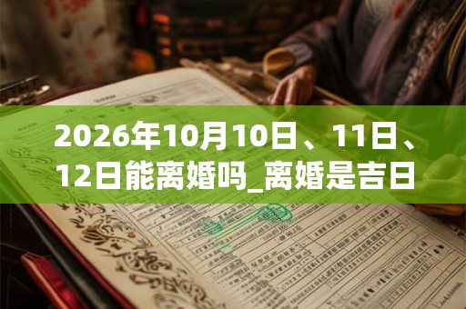 2026年10月10日、11日、12日能离婚吗_离婚是吉日吗 2026年10月10日、11日、12日能离婚吗_离婚是吉日吗