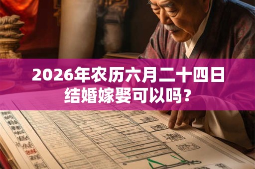 2026年农历六月二十四日结婚嫁娶可以吗? 2026年农历六月二十四日结婚嫁娶可以吗?