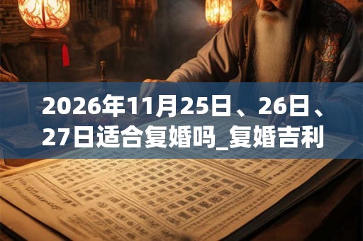 2026年11月25日、26日、27日适合复婚吗_复婚吉利吗 2026年11月25日、26日、27日适合复婚吗_复婚吉利吗