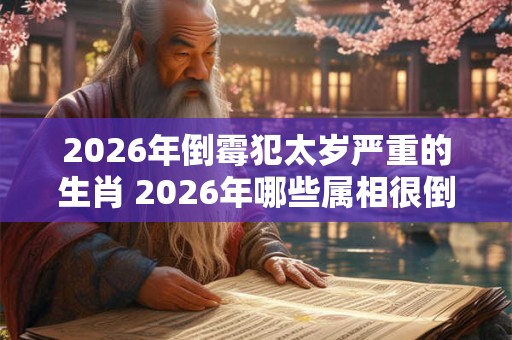 2026年倒霉犯太岁严重的生肖 2026年哪些属相很倒霉