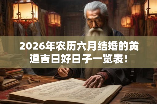 2026年农历六月结婚的黄道吉日好日子一览表! 2026年农历六月结婚的黄道吉日好日子一览表!