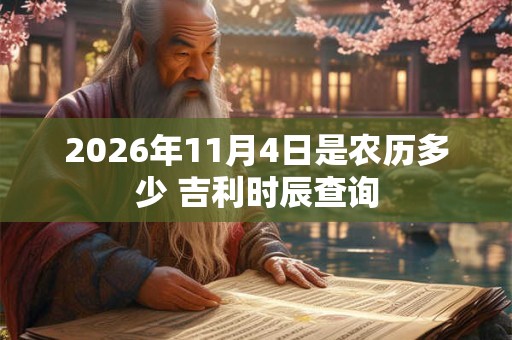 2026年11月4日是农历多少 吉利时辰查询 2026年11月4日是农历多少 吉利时辰查询