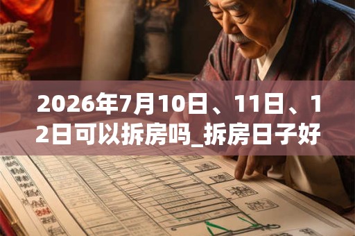2026年7月10日、11日、12日可以拆房吗_拆房日子好吗
