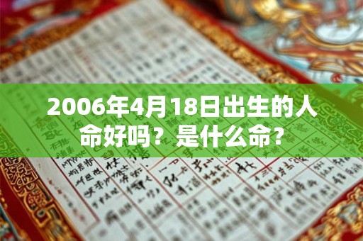 2006年4月18日出生的人命好吗?是什么命? 2006年4月18日出生的人命好吗?是什么命?