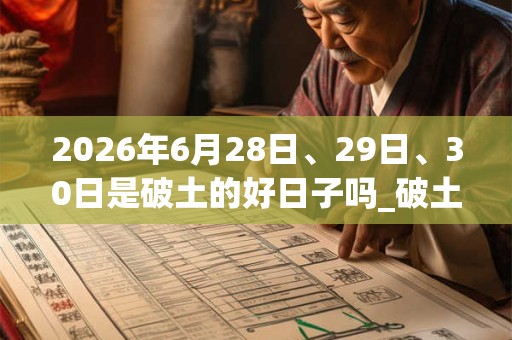 2026年6月28日、29日、30日是破土的好日子吗_破土可以吗