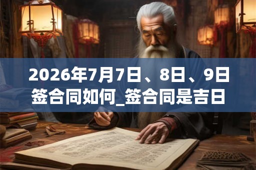 2026年7月7日、8日、9日签合同如何_签合同是吉日吗 2026年7月7日、8日、9日签合同如何_签合同是吉日吗